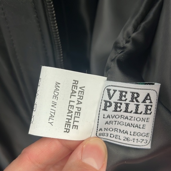 Italian‎ Leather Black Zip Up Mens Jacket Made by CURGÈ size large NWT #6 - Picture 6 of 8